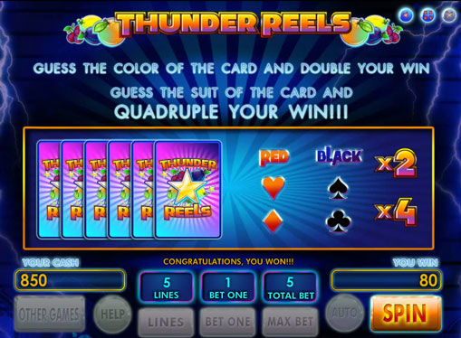 Dublarea jocului de jocuri mecanice Thunder Reels