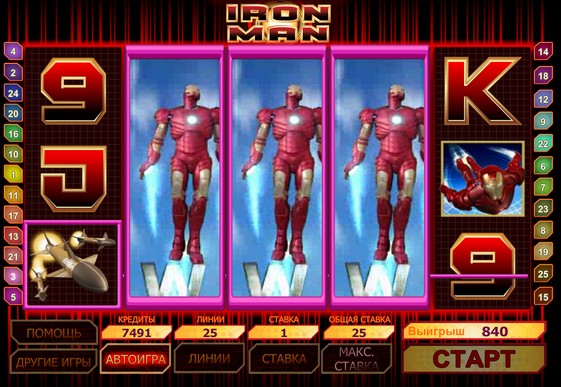 Rotile slotului Iron Man